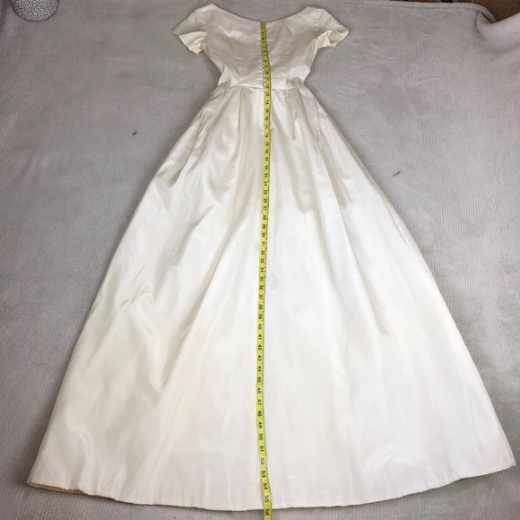 VTG wedding gown designer Bramson long train silk - Picture 4 of 9